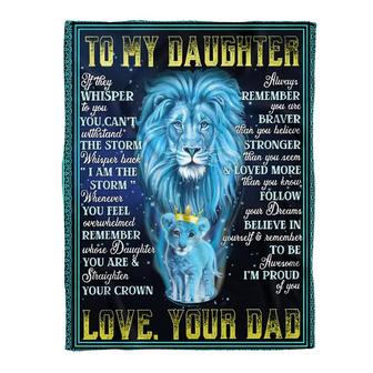 To My Daughter You Are Brave Fleece Blanket Family Gift Home Decor Bedding Couch Sofa Soft And Comfy Cozy - Thegiftio UK