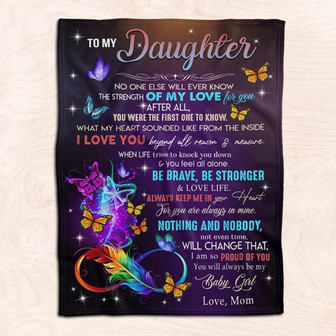 To My Daughter Buterffly Blanket Gift For Daughter From Mom Birthday Gift Home Decor Bedding Couch Sofa Soft - Thegiftio UK
