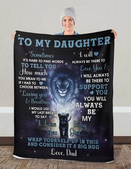 To My Daughter From Dad Fleece Blanket Christmas gift Funny Halloween Christmas Party Dad Mom Christmas gift Custom blanket gift - Thegiftio UK