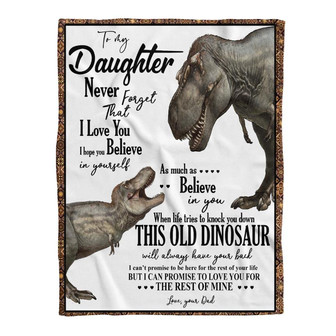 To My Daughter Dinosaurs Always Have Your Back Gift From Dad Fleece Blanket Gift For Christmas, Home Decor - Thegiftio UK