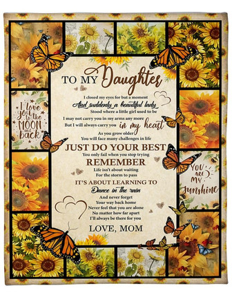 To My Daughter Never Feel Alone Fleece Blanket Gift For Family, Birthday, Daughter, Mother To Daughter Gift - Thegiftio UK