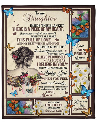 To My Daughter Fleece Blanket, When You Feel Sad and Lonely Gift For Daughter From Mom Birthday Gift Home Decor - Thegiftio UK