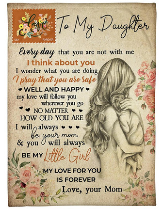 To My Daughter Fleece Blanket - My Love For You Is Forever Gift For Daughter From Mom Birthday Gift Home Decor - Thegiftio UK