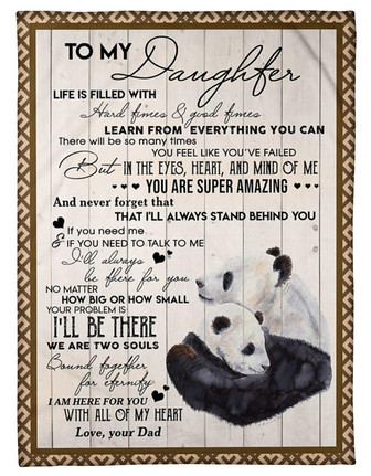 To My Daughter Fleece Blanket, We are two souls bound together for etenrity Gift For Daughter From Dad Birthday - Thegiftio UK