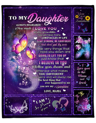 To My Daughter Fleece Blanket Always Remember How Much I Love You Gift From Mother Home Decor Bedding Couch Sofa Soft - Thegiftio UK