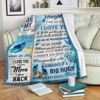 To My Daughter Fleece Blanket, You Are My Sunshi Gift For Daughter From Mom Birthday Gift Home Decor Bedding Couch - Thegiftio UK