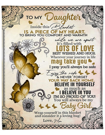 To My Daughter Fleece Blanket, It's filled with Lots Of Love Gift For Daughter From Mom Birthday Gift Home Decor - Thegiftio UK