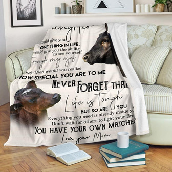 To My Daughter Fleece Blanklet - ANGUS COW BLANKET Gift For Daughter From Mom Birthday Gift Home Decor Bedding Couch - Thegiftio UK