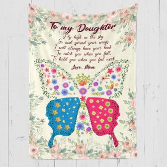 To My Daughter Floral Butterfly Love From Mom Blanket Gift For Daughter From Mom Birthday Gift Home Decor Bedding Couch - Thegiftio UK