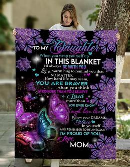 To My Daughter Follow Your Dreams Fleece Blanket Animals Gift For Family,Birthday,Daughter,Butterflies Lover Gift - Thegiftio UK