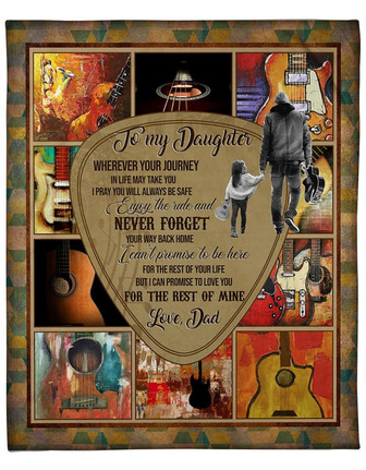 To My Daughter Never Forget Your Way Back Home Fleece Blanket Gift For Family, Birthday, Guitar Lovers, - Thegiftio