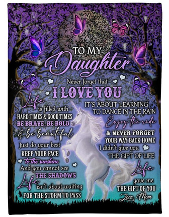 To My Daughter Never Forget That I Love You Fleece Blanket Gift For Daughter Gift For Graduation Gift - Thegiftio UK