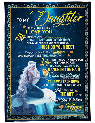 To My Daughter Never Forget That I Love You Fleece Blanket Home Decor Bedding Couch Sofa Soft and Comfy Cozy - Thegiftio UK