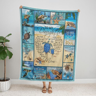To My Daughter Never Forget That I Love You Sea Turtle Ocean Blanket Gift for Daughter From Mom Birthday Gift Home Decor - Thegiftio UK