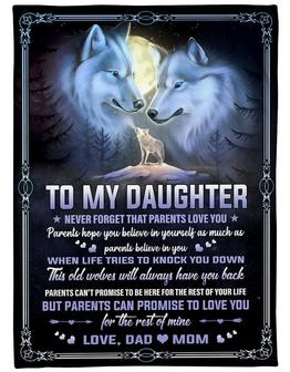 To My Daughter Never Forget That Parents Love You Fleece Blanket Gift For Daughter Family Gift Gift From Mom To Daughter - Thegiftio UK