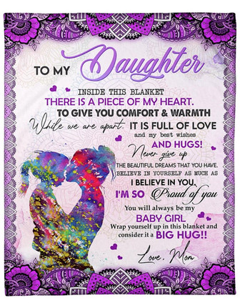 To My Daughter It Is Full Of Love Mandala Fleece Blanket Gift For Daughter From Mom Birthday Gift Home Decor - Thegiftio UK