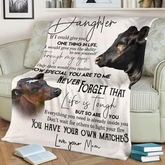 To My Daughter If I Could Give You One Thing In Life ANGUS COW Blanket Gift For Daughetr, Cow Lover Birthday Gift - Thegiftio UK