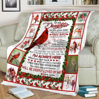 To My Daughter As You Grow Older Red Cardinal Blanket Gift For Wife Gift For Daughter Family Home Decor Bedding Couch - Thegiftio UK