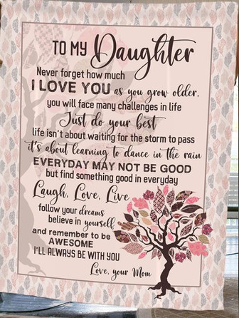 To My Daughter - Never Forget How Much I Love You As Your Grow Older Fleece Blanket Gift For Daughter From Mom - Thegiftio UK
