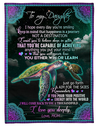 To My Daughter Happiness Is A Journey Not A Destination Fleece Blanket Gift For Family, Birthday, Daughter - Thegiftio UK