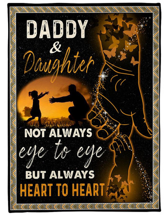 To My Daughter Heart To Heart Fleece Blanket Gift For Daughter Gift From Dad To Daughter Birthday Gift Family Gift - Thegiftio UK