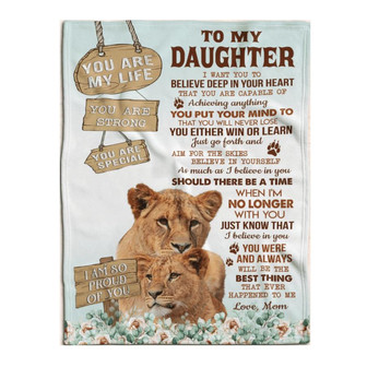 To My Daughter In Your Heart Mom Fleece Blanket Family Gift Home Decor Bedding Couch Sofa Soft And Comfy Cozy - Thegiftio UK