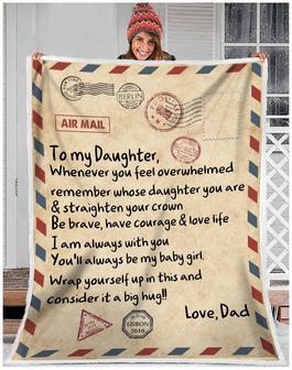 To My Daughter I'm Always Be With You Fleece Blanket, Christmas Gift, Birthday Gift, New Year Gift, Love From Dad - Thegiftio UK