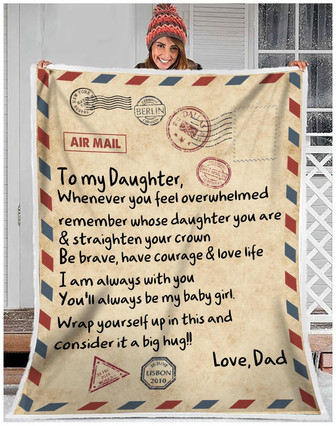 To My Daughter I'm Always Be With You Fleece Blanket, Christmas Gift, Birthday Gift, New Year Gift, Love From Dad - Thegiftio UK
