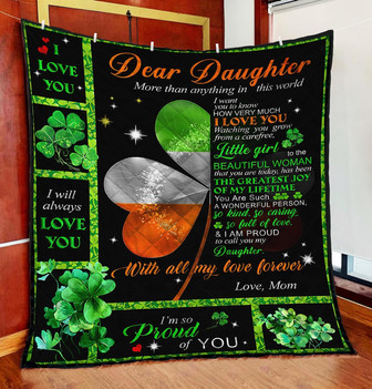 To My Daughter I'm Proud To Call You My Daughter Fleece Blanket, Christmas Gift, New Year Gift, Love From Mom - Thegiftio