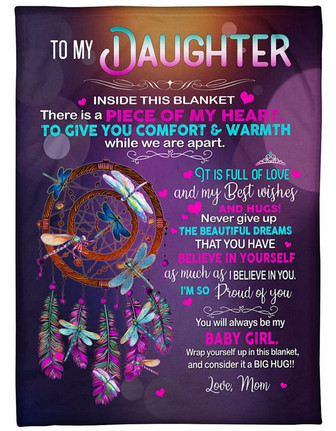 To My Daughter I'm So Proud Of You Fleece Blanket Birthday Gift Family Gift Gift For Daughter Gift From Mom To Daughter - Thegiftio UK