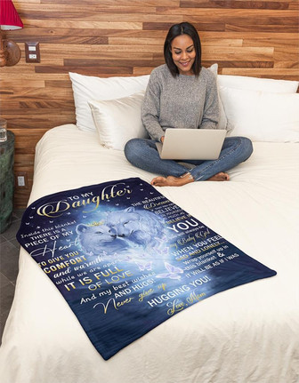 To My Daughter Inside This Blanket There Is Piece Fleece Blanket Gift For Daughter From Mom Home Decor Bedding Couch - Thegiftio UK