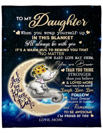 To My Daughter It's A Warm Hug To Remind You Fleece Blanket Gift For Family, Birthday, Daughter, Mother To Daughter Gift - Thegiftio UK