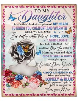 To My Daughter - If's Filled With Lots Hope Love And Light Fleece Blanket, Gift For Daughter From Mom Birthday Gift - Thegiftio UK