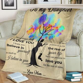 To My Daughter - Human Tree Blanket Never Forget That I Lover You Blanket Gift For Daughter Birthday Gift Bedding Couch - Thegiftio UK