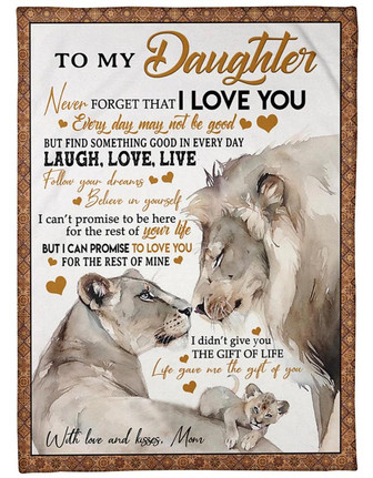 To My Daughter Laugh Love Live Fleece Blanket Birthday Gift Family Gift Gift For Daughter Gift From Mom To Daughter - Thegiftio UK