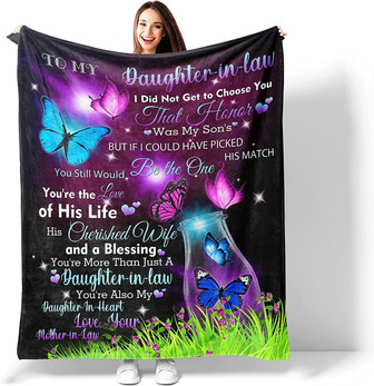 Daughter in Law Gifts Blanket, Gifts for Future Daughter-in-Law Birthday, Valentine's, Anniversary, Wedding Day - Thegiftio UK