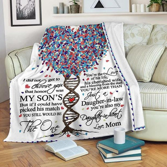 To My Daughter In Law Blanket Love Heart Tree Fleece Blanket Seasonal Gift For Daughter In Law From Mom Birthday Gift - Thegiftio UK