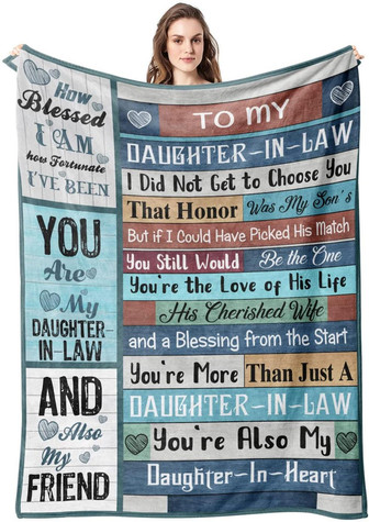 Daughter in Law Blanket, Gifts for Future Daughter in Law Anniversary Valentine Daughter in Law Gifts from Mother in Law - Thegiftio UK