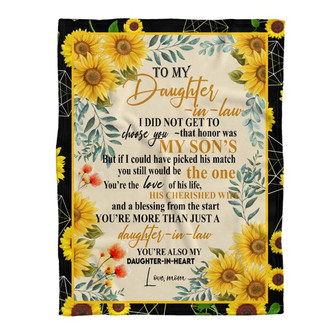 Daughter In Law Gift For Christmas, Sunflower To My Dear Daughter In Law Blanket Gift For Christmas - Thegiftio UK