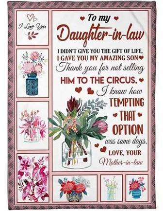To My Daughter In Law Love From Mother In Law Blanket Gifts For Mom From Daughter Gift For Christmas - Thegiftio UK