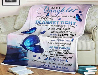 To My Daughter Learn From Everything You Can Fleece Blanket Gift For Family,Birthday,Daughter,Butterflies Lover Gift - Thegiftio UK