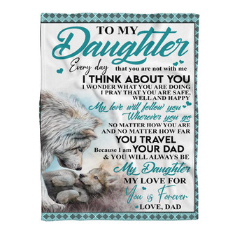 To My Daughter A Letter From Dad My Love You Is Forever Fleece Blanket Gift For Christmas, Home Decor - Thegiftio UK