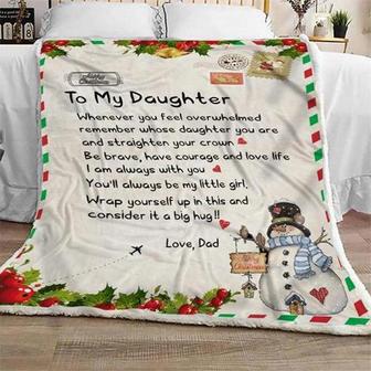 To My Daughter Letter To My Little Girl Fleece Blanket Gift For Family,Birthday,Christmas,Children,Parents Gift - Thegiftio UK