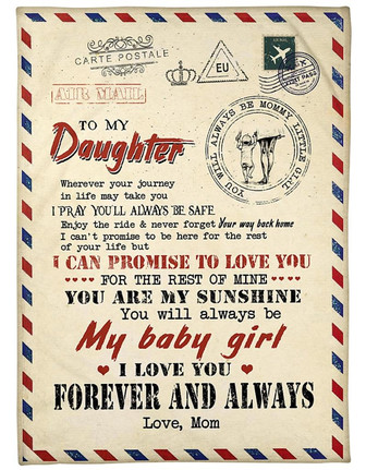 To My Daughter Letter You Are My Sunshine Fleece Blanket Gift For Family, Birthday, Daughter, Mother To Daughter Gift - Thegiftio UK