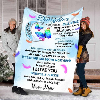 To My Daughter Life Will Always Lead You Fleece Blanket Gift For Family,Birthday,Daughter,Butterflies Lover Gift - Thegiftio UK