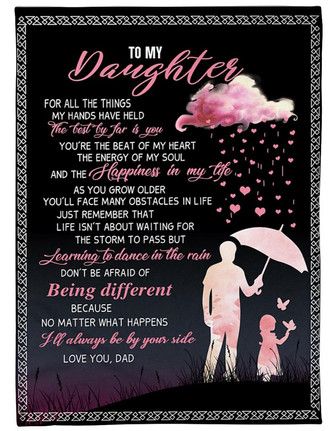 To My Daughter I ll Always By Your Side Fleece Blanket Gift For Daughter Family Gift Gift From Dad To Daughter - Thegiftio UK