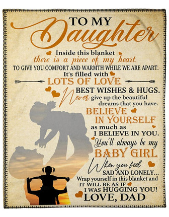 To My Daughter Lots Of Love Best Wishes And Hugs Fleece Blanket Gift For Family, Birthday, Daughter, - Thegiftio UK