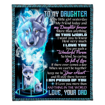 To My Daughter Love You More Than Anything Fleece Blanket Family Gift Home Decor Bedding Couch Sofa Soft And Comfy Cozy - Thegiftio UK