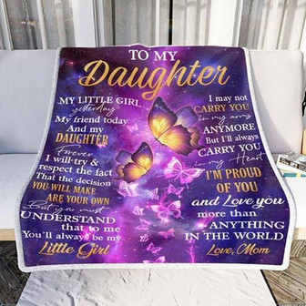 To My Daughter Love You More Than Anything In The World Fleece Blanket Gift For Family,Birthday,Daughter,Butterflies - Thegiftio UK