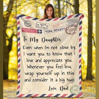 To My Daughter I Love And Appreciate You Fleece Blanket, Christmas Gift, Birthday Gift, New Year Gift, Love From Dad - Thegiftio UK